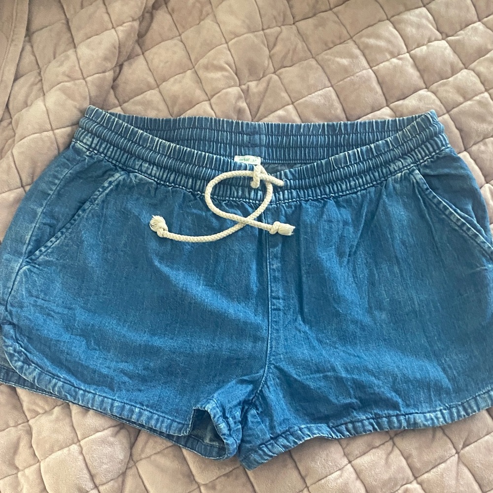 Aerie Blue Women's Shorts with drawstring Small